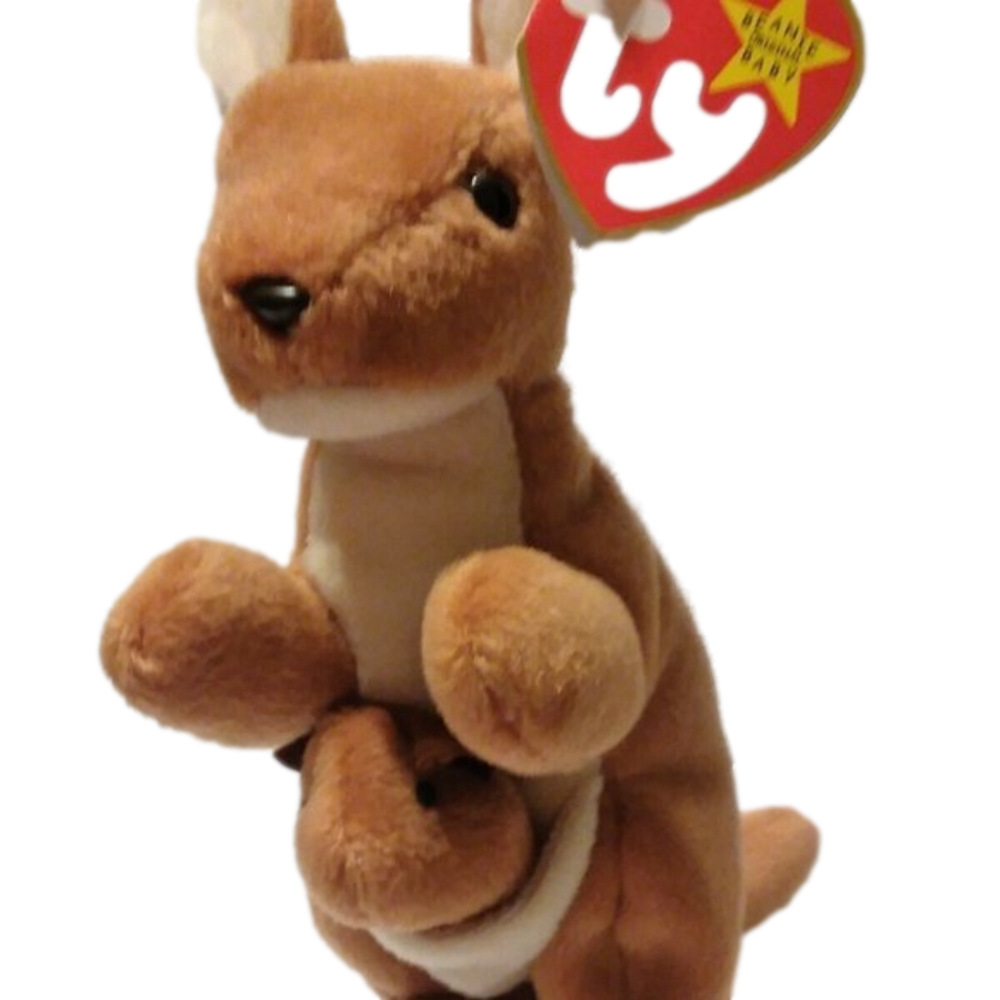 Ty Beanie Babies - Punch the Kangaroo - 4th Generation Hang Tag - PVC Pellets -